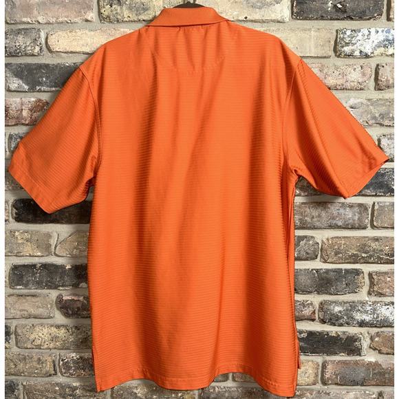 Auburn Tigers Men’s L Orange Divots Performance Polo Shirt Textured Stripe Logo - Picture 4 of 11